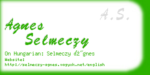 agnes selmeczy business card